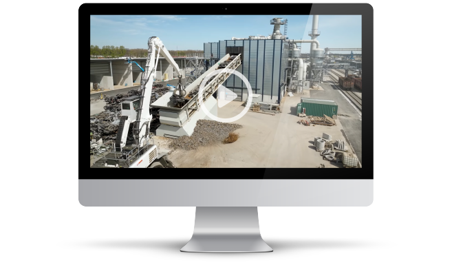 Monitor mit Startbildschirm zum Film "Aufbereitungsanlage TSR40 in Duisburg"
